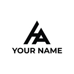 HA Logo, ha letters, logo, initial logo, abstract logo, geometric logo, ha logo design, letter logo