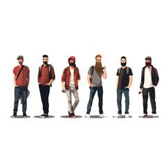 Professional Half Body Group of Men on White Background for Marketing Materials