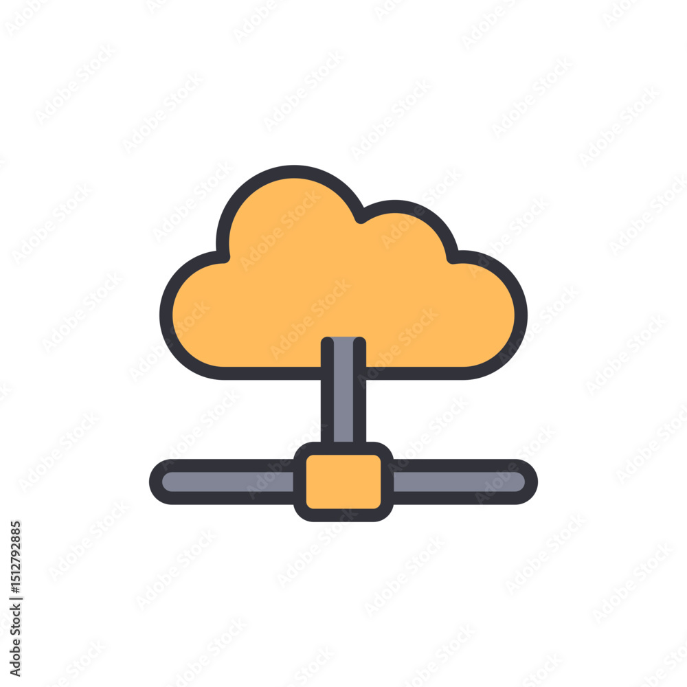 Poster abstract representation of cloud computing network on transparent background