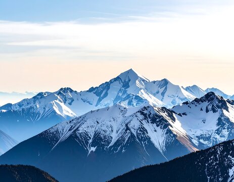 Snowy mountain range panorama (1) - Powered by Adobe
