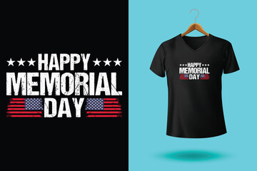 Memorial Day T-Shirt Design – Patriotic American Flag, Military Tribute, and Veteran Honor Graphic.