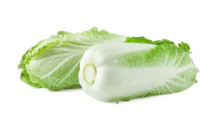 Two fresh Chinese cabbages isolated on white
