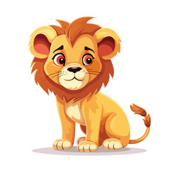 Obraz premium Professional Lion Wildlife Cute Animal Cartoon Isolated Vector Illustration