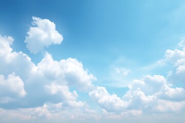 Vast Blue Sky with Fluffy Clouds