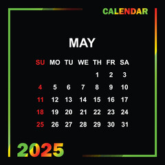 calendar month may 2025