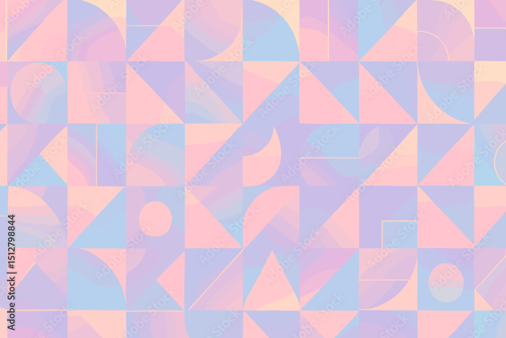 Poster abstract pastel geometric pattern with soft colors in a modern design