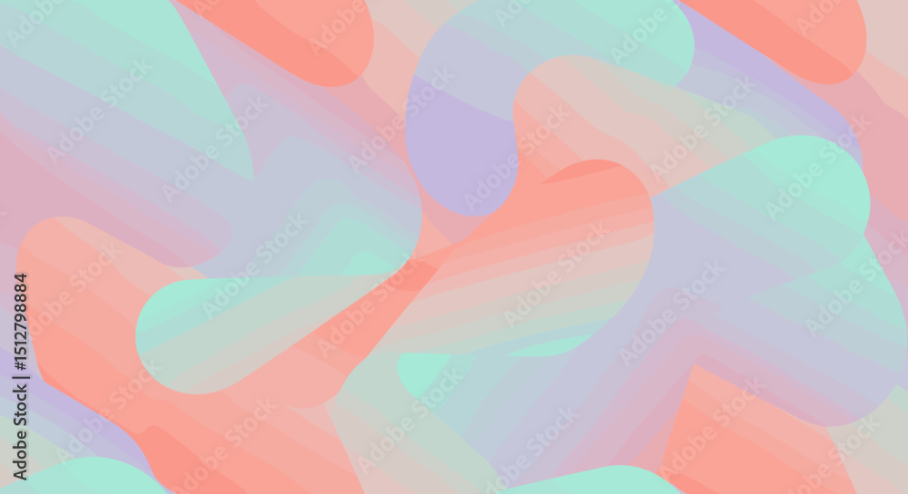 Aufkleber abstract pastel geometric pattern with flowing shapes in soft colors