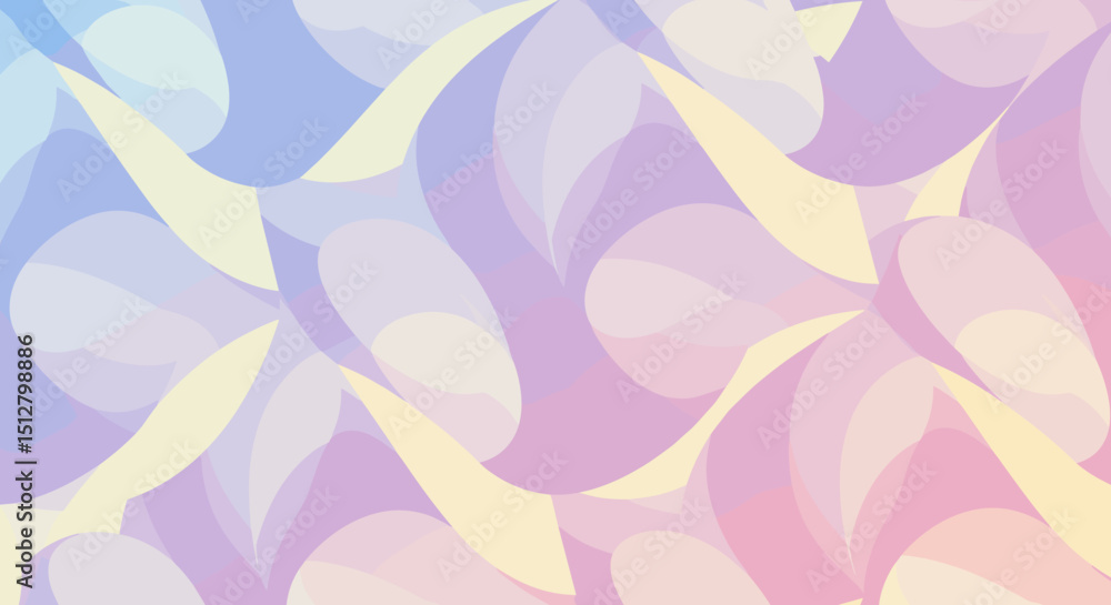Aufkleber abstract pastel geometric pattern with flowing shapes in soft hues