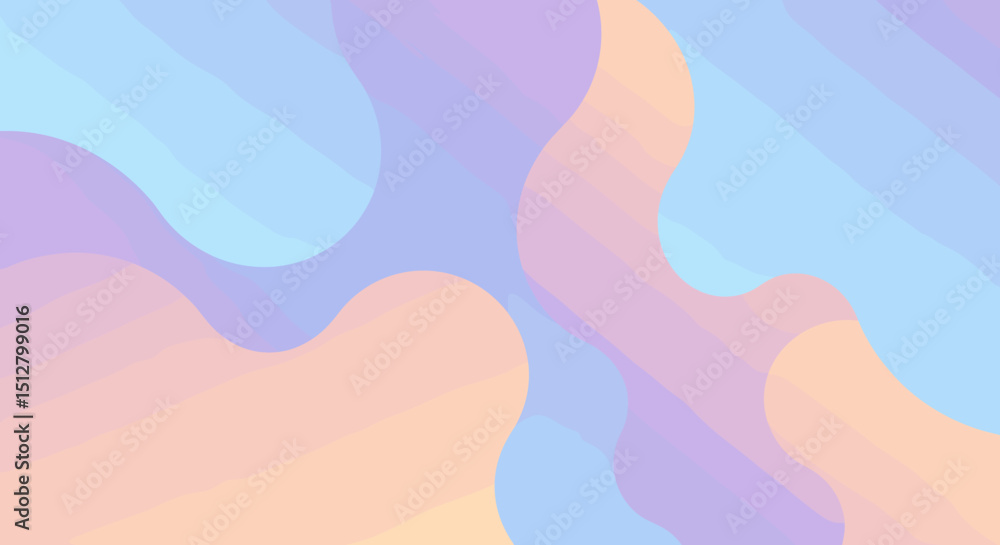 Aufkleber abstract pastel geometric pattern with soft wave shapes in shades