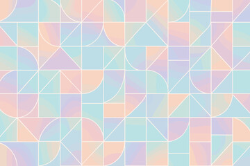 Pastel geometric pattern with soft colors and abstract shapes  