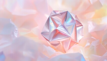 Abstract Pink Origami Geometric Design