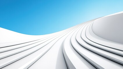 Abstract White Geometric Architecture Design