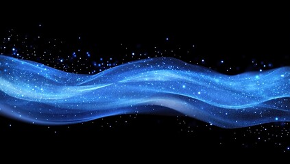 Abstract Glowing Blue Wave Design