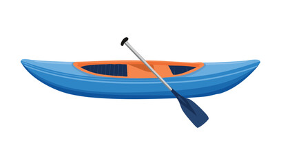 Blue Kayak Orange Paddle