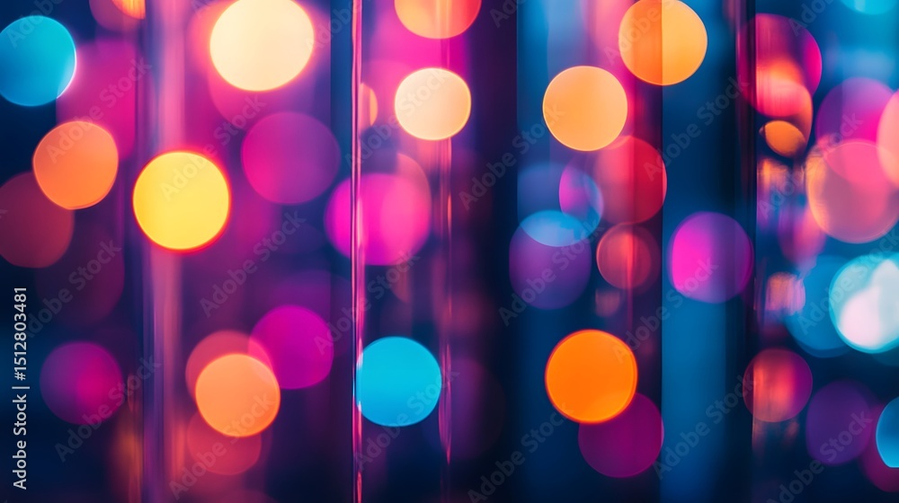 Poster colorful bokeh lights create an eye-catching abstract pattern.