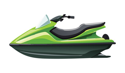 Naklejka premium Green Jet Ski Side View Sport