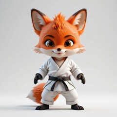 Cute baby fox character in sportswear