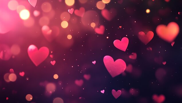 Abstract Hearts Background With Bokeh