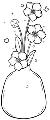 Simple Flowers in a Round Vase Coloring Page