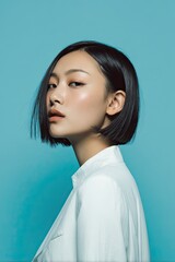 East Asian Woman with Short Bob Hair in Modern Style