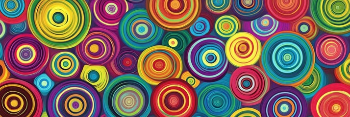 Vibrant layered circles in a multitude of colors