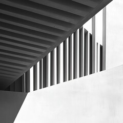Abstract Architectural Detail Gray Black White Building
