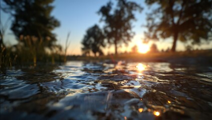 Sunset Reflections In Shallow Water