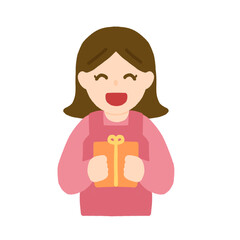 プレゼントを貰って喜ぶお母さん