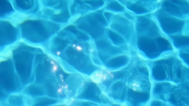 Mesmerizing water reflections and caustics dancing in a swimming pool creates a vibrant visual