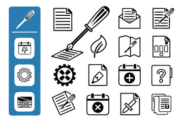 Edit & Modify Icon Set – Writing, Update, and Content Adjustment Symbols