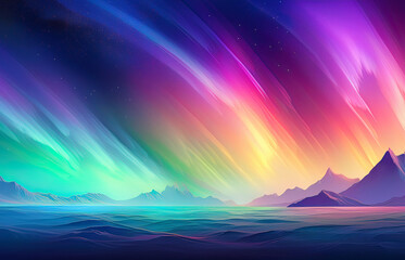 Abstract Gradient Lights: Vibrant Aurora-Inspired Background