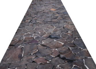 old sidewalk isolated on white