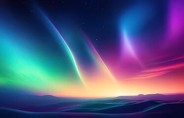 Vibrant Aurora Borealis: Abstract Northern Lights Sky Background