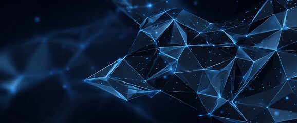 Abstract Geometric Shapes Pattern with Blue Light Effect