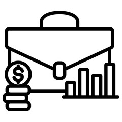 Investment portfolio icon with line style