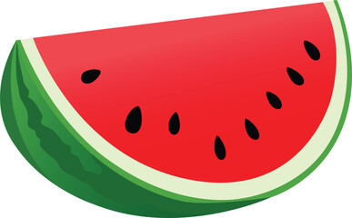 Vector slice of watermelon isolated on a transparent background