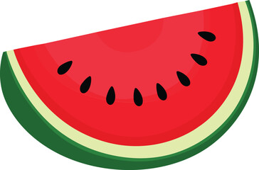 Vector slice of watermelon isolated on a transparent background