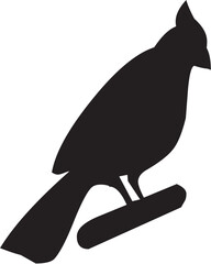 Elegant Cardinal Bird Silhouette Vector Graphic Illustration