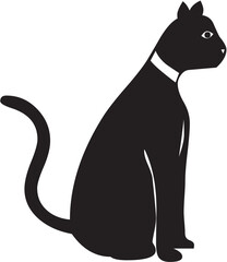 Elegant Black Cat Silhouette A Simple, Stylish Vector Illustration