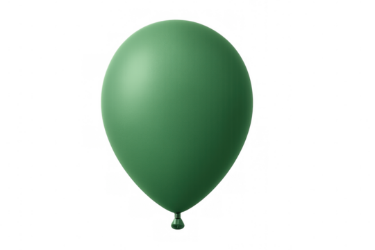 Realistic green balloon floating on a transparent background, perfect for party invitations, greeting cards, or any festive design - Powered by Adobe