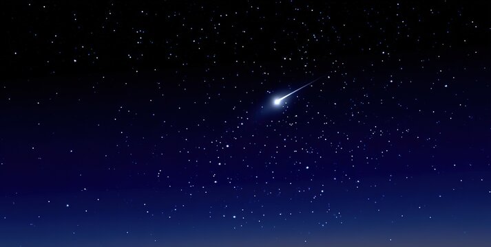 Shooting Star Across Starry Night Sky