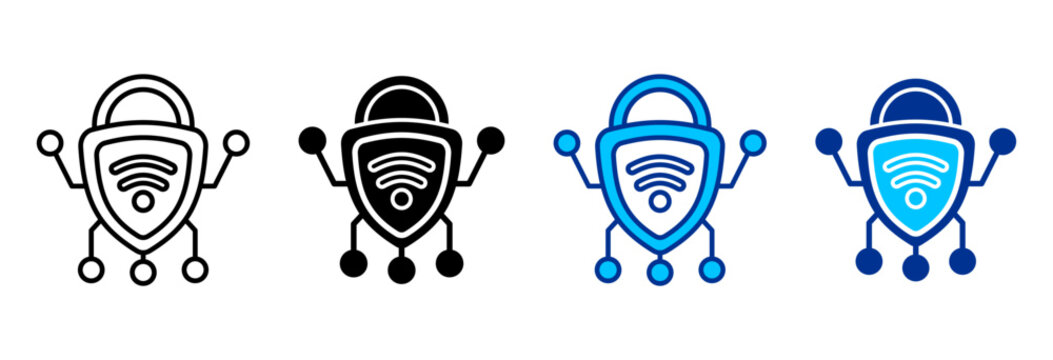 Shield Icon Set Multiple Style Vector Illustration