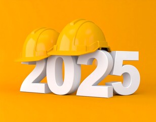 Yellow hard hats over the year 2025