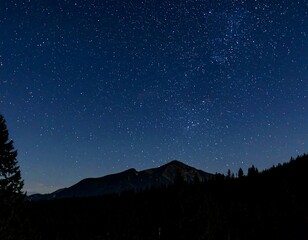 Fototapeta premium Night sky over mountains (2)