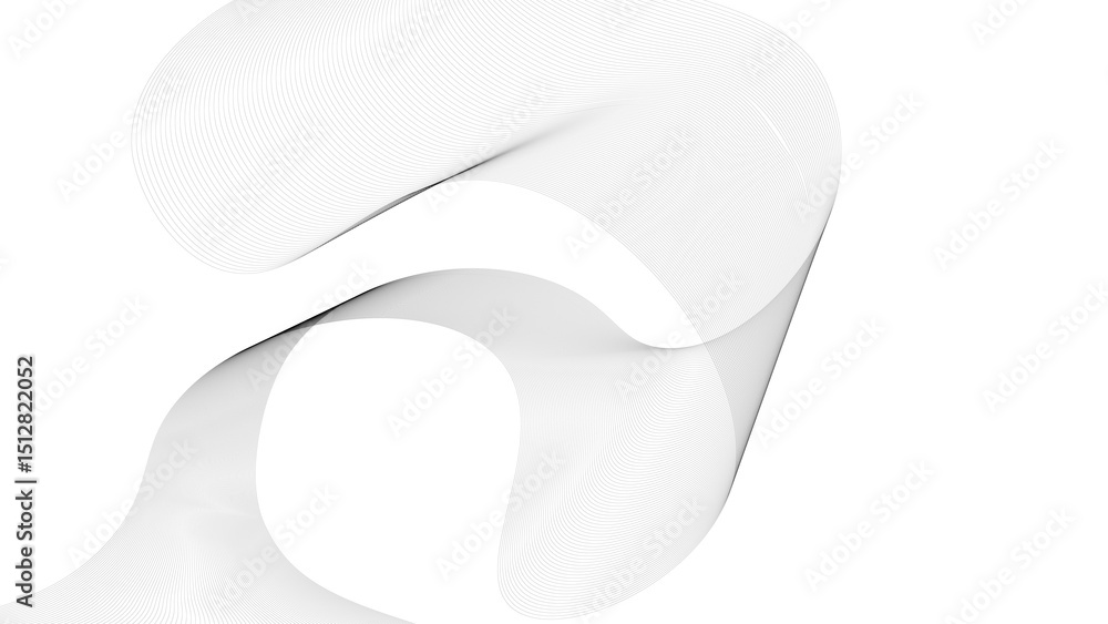 Poster minimalist curved line background in white and light gray. smooth flowing abstract lines – clean mod