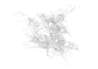 Obraz premium Vector Map of ’s-Hertogenbosch Highways – Detailed Road Network for Urban Planning, Infrastructure Projects, and GIS Applications