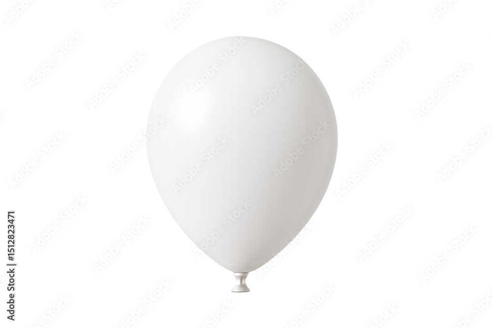Poster white balloon floating, realistic design against transparent backdrop, ideal for festive event styli
