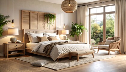 Cozy Bedroom with Natural Light  Decor.