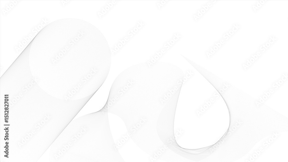Poster minimalist curved line background in white and light gray. smooth flowing abstract lines – clean mod