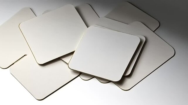 Blank Square Coasters Pile: Ideal for DIY Crafts, Custom Printing, and Branding